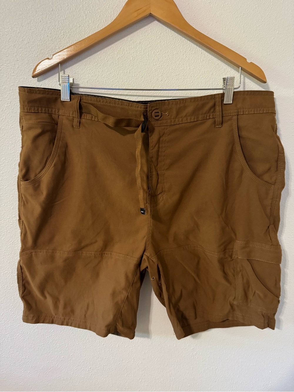 Prana Stretch Zion Short Brown Woven Belt Bermuda Outdoor Gorpcore-40x8 Standard